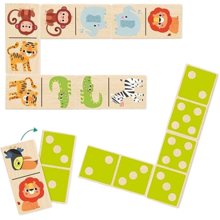Tanti animali da associare in questo Domino con animali della Giungla di Goula Tanti animali da associare in questo Domino con animali della Giungla di Goula