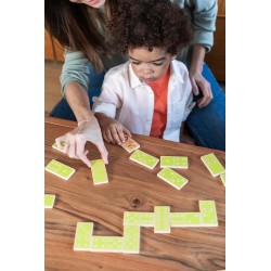 Il Domino Giungla di Goula ha sul retro dei punti disegnati per imparare i numeri e contare Il Domino Giungla di Goula ha sul retro dei punti disegnati per imparare i numeri e contare