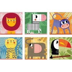 6 diverse illustrazioni di animali da assemblare 6 diverse illustrazioni di animali da assemblare