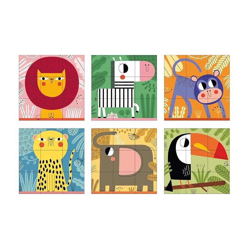6 diverse illustrazioni di animali da assemblare 6 diverse illustrazioni di animali da assemblare
