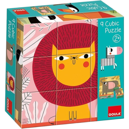 9 cubi colorati per formare un'immagine di un animale