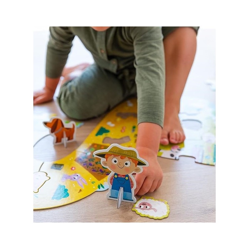 Il Puzzle XXL di Goula è formato da 18 macro tessere perfette per le piccole mani dei bambini