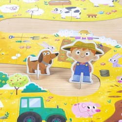 Il contadino e il suo cagnolino della fattoria nel Puzzle XXL di Goula