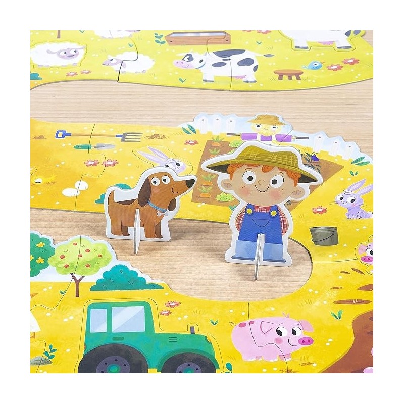 Il contadino e il suo cagnolino della fattoria nel Puzzle XXL di Goula