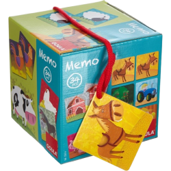 La scatola esterna del gioco di memoria Memo fattoria di Goula La scatola esterna del gioco di memoria Memo fattoria di Goula