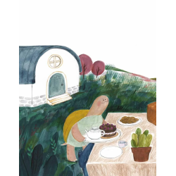 La preparazione della merenda dei due protagonisti del libro Che fretta c'è? di Terre di Mezzo La preparazione della merenda dei due protagonisti del libro Che fretta c'è? di Terre di Mezzo