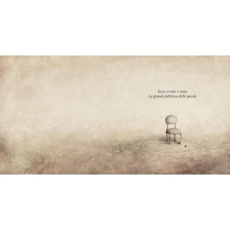 Una delle illustrazioni oniriche del libro La grande fabbrica delle parole di Terre di Mezzo Una delle illustrazioni oniriche del libro La grande fabbrica delle parole di Terre di Mezzo