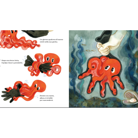 Un estratto delle illustrazioni del libro La libertà del polpo di Terre di Mezzo