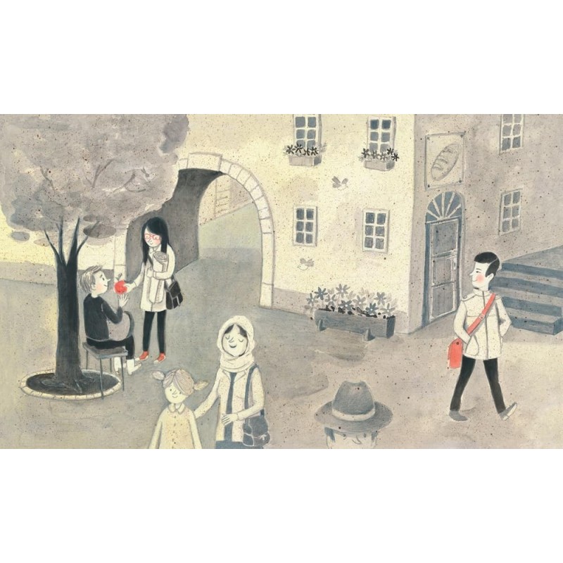 Una delle illustrazioni del libro Via della gentilezza di Terre di Mezzo delicate e soffici