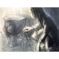 Le illustrazioni dai colori tenui come disegnate a matita del libro Tempesta di Terre di Mezzo