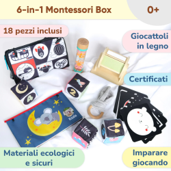 Tutti i giochi presenti nella Box Giochi Montessori per neonati 0-6 mesi Tutti i giochi presenti nella Box Giochi Montessori per neonati 0-6 mesi
