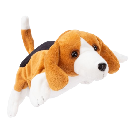 La marionetta in morbido peluche a forma di cagnolino della Beleduc