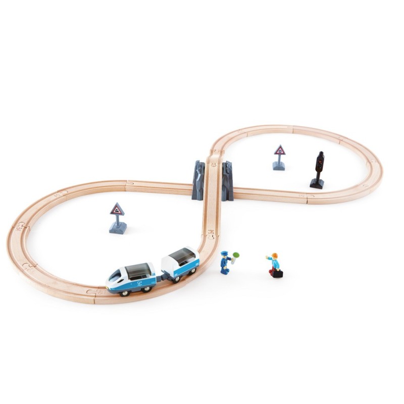 Il Set Ferroviario Treno Passeggeri in Legno di Hape per far vivere al tuo bambino tante avventure su rotaie Il Set Ferroviario Treno Passeggeri in Legno di Hape per far vivere al tuo bambino tante avventure su rotaie