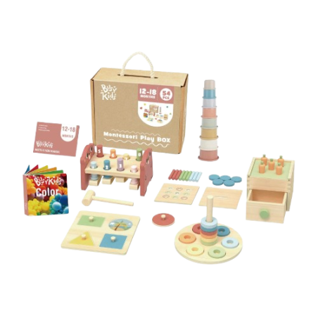 Il Box Giochi Montessori in Legno 12-18 Mesi di BusyKids