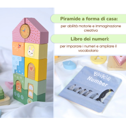 Costruzioni con forme geometriche raffiguranti una casa e Libro dei numeri Costruzioni con forme geometriche raffiguranti una casa e Libro dei numeri