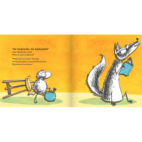 Il lupo nel libro Vado a vivere col lupo di Caissa Italia ribadisce che non potrà mai vivere con una pecora per la sua natura