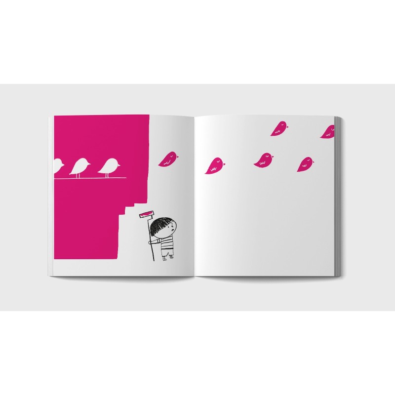 Il piccolo imbianchino protagonista della storia Il Libro Bianco di Minibombo