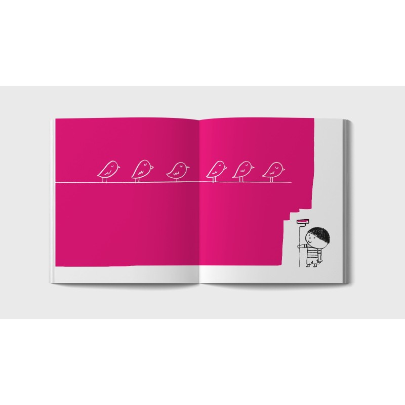 Nel Libro Bianco di Minibombo basta una passata di rullo per far apparire qualcosa sulla pagina...