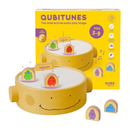 La console Qubitunes di Qubs e la scatola La console Qubitunes di Qubs e la scatola
