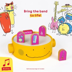 I mattoncini in legno per il gioco extra "Jamming Tour Band" per Console Qubitunes di Qubs