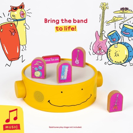 I mattoncini in legno per il gioco extra "Jamming Tour Band" per Console Qubitunes di Qubs I mattoncini in legno per il gioco extra "Jamming Tour Band" per Console Qubitunes di Qubs