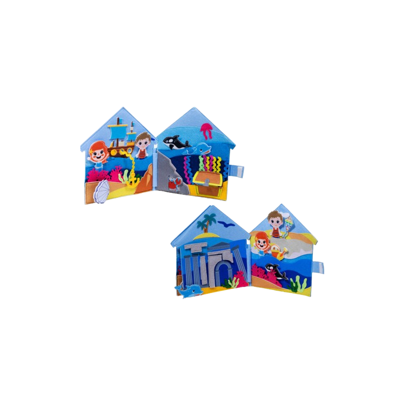 I dettagli delle pagine all'interno del Libro in feltro a tema Oceano di Pantaworlds