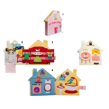 I dettagli delle pagine all'interno del Libro in feltro a tema Stanza di Pantaworlds I dettagli delle pagine all'interno del Libro in feltro a tema Stanza di Pantaworlds