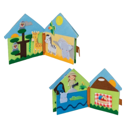 I dettagli delle pagine all'interno del Libro in feltro a tema Safari di Pantaworlds I dettagli delle pagine all'interno del Libro in feltro a tema Safari di Pantaworlds