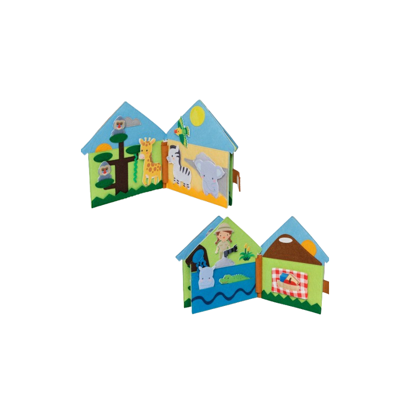 I dettagli delle pagine all'interno del Libro in feltro a tema Safari di Pantaworlds I dettagli delle pagine all'interno del Libro in feltro a tema Safari di Pantaworlds