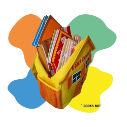 Lo zainetto per bambini a forma di casetta può comodamente contenere tutti i libri in feltro di Pantaworlds Lo zainetto per bambini a forma di casetta può comodamente contenere tutti i libri in feltro di Pantaworlds