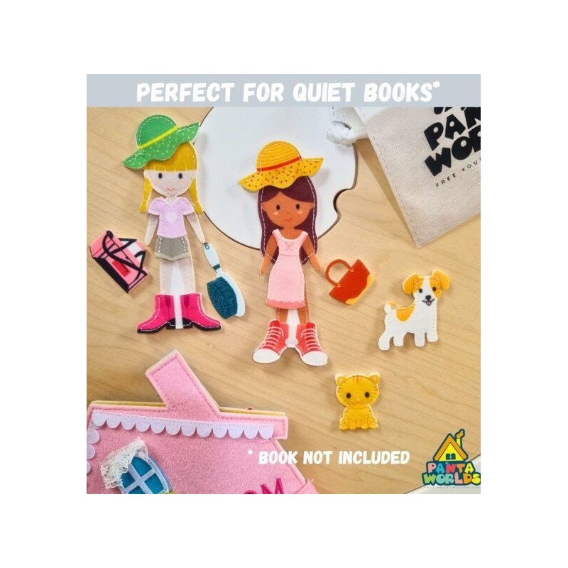 Come poter abbinare gli elementi del set extra con personaggi in feltro per i libri di Pantaworlds Come poter abbinare gli elementi del set extra con personaggi in feltro per i libri di Pantaworlds