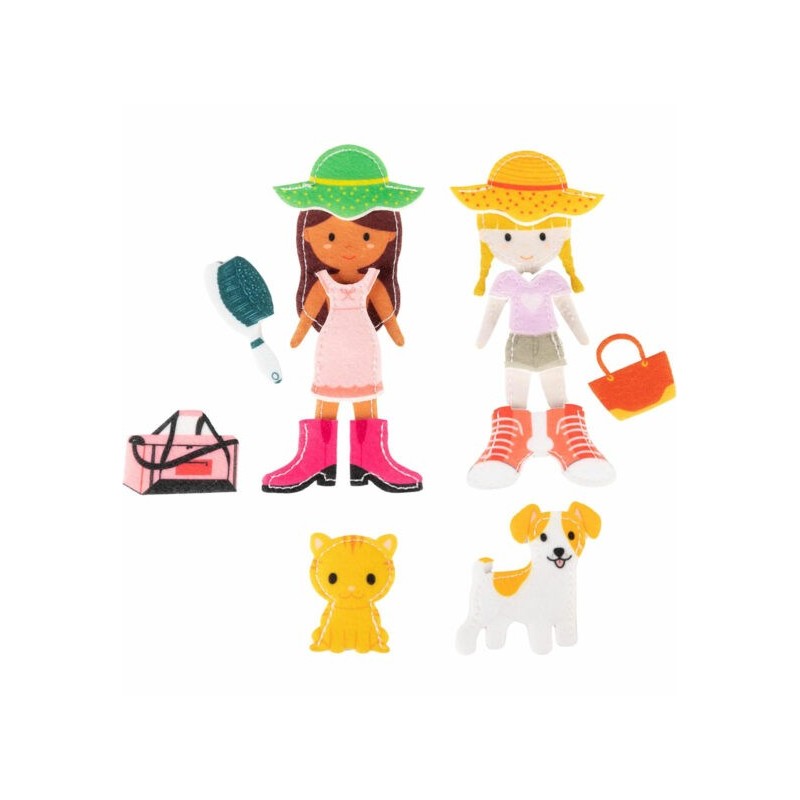 14 elementi da abbinare tra loro del set extra con personaggi in feltro per i libri di Pantaworlds 14 elementi da abbinare tra loro del set extra con personaggi in feltro per i libri di Pantaworlds