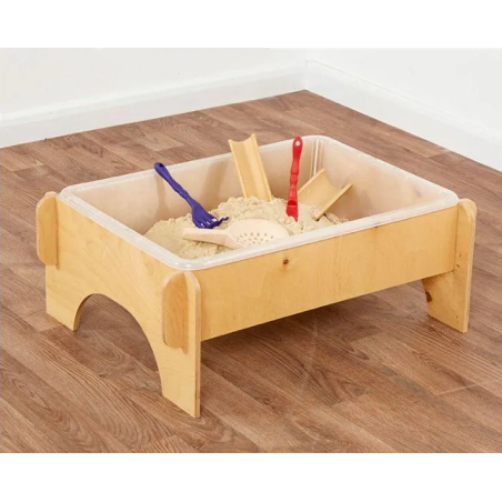 Il Vassoio basso pieghevole in legno per sabbia e acqua per bambini di Cosy