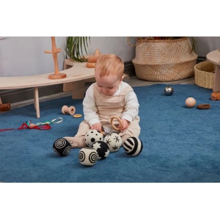 Il Set da 6 pezzi di Palline in feltro bianco e nero di Cosy