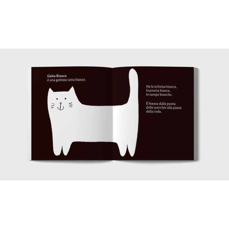 La gatta tutta bianca protagonista di Gatto Nero, Gatta Bianca di Minibombo