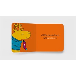 Il primo animale del libro Ho un buco nel calzino di Minibombo che dovrà affrontare un buco nel suo vestiario