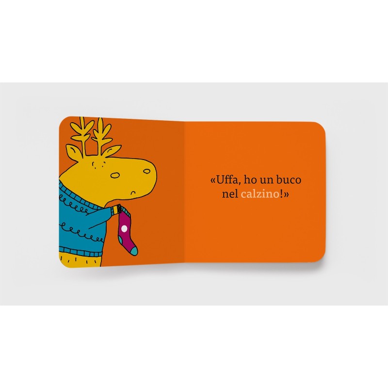 Il primo animale del libro Ho un buco nel calzino di Minibombo che dovrà affrontare un buco nel suo vestiario