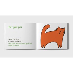 Fusa a profusione per questo dolcissimo gatto-libro ne Il libro gatto di Monibombo