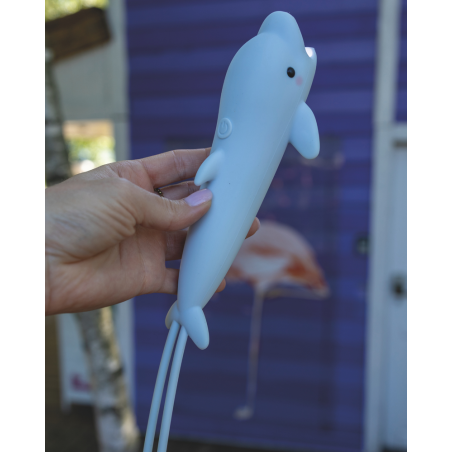 Una torcia a forma di delfino azzurro che accomapagnerà i vostri figli in tante avventure