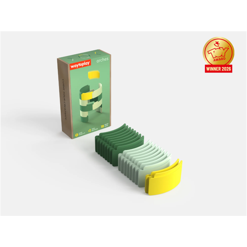 La confezione 100% plastic free degli Archi Modulari per Giochi Creativi – Starter Set di Waytoplay La confezione 100% plastic free degli Archi Modulari per Giochi Creativi – Starter Set di Waytoplay