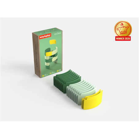 La confezione 100% plastic free degli Archi Modulari per Giochi Creativi – Starter Set di Waytoplay La confezione 100% plastic free degli Archi Modulari per Giochi Creativi – Starter Set di Waytoplay