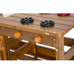 Il Barbecue Gioco in Legno da Esterno per Bambini di Wisdom è dotato di 4 piastre e griglia realistiche