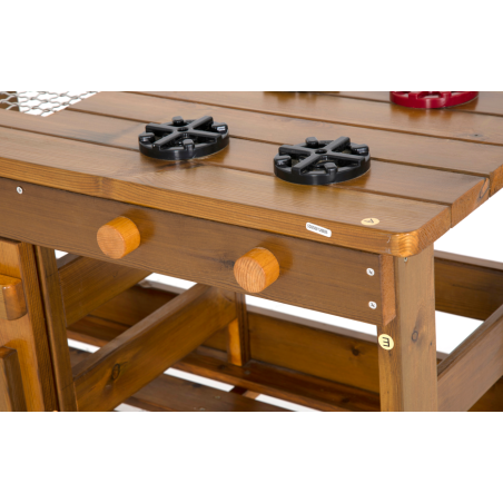 Il Barbecue Gioco in Legno da Esterno per Bambini di Wisdom è dotato di 4 piastre e griglia realistiche