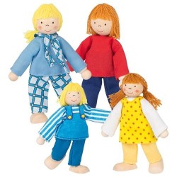 I Burattini Flessibili rappresentanti una giovane famiglia di Goki