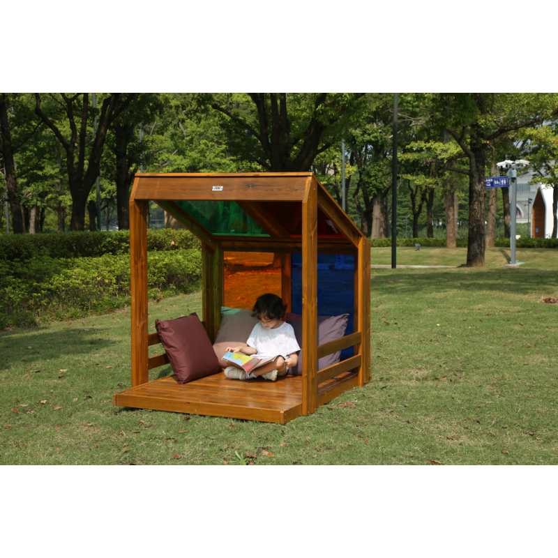 Ideale per i bambini come angolo della lettura la Casetta Arcobaleno in Legno da Esterno per Bambini di Wisdom