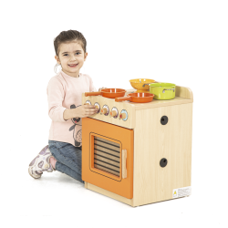 La Cucina Giocattolo in Legno di Wisdom per Bambini sarà un modo divertente per imitare le attività di casa di mamma e papà