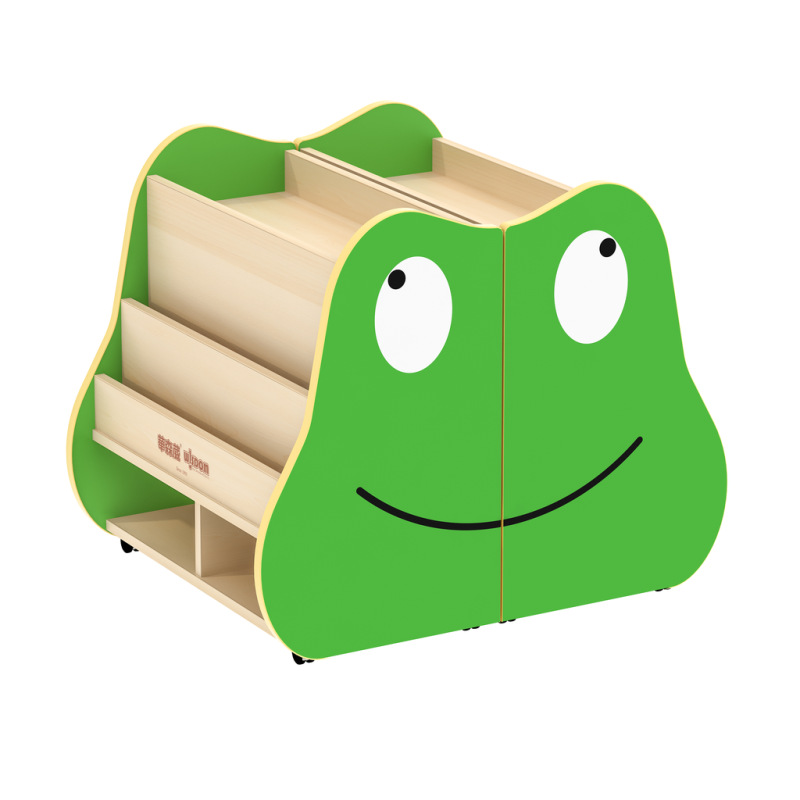 Misura compatta ma capiente la Libreria Pieghevole a Forma di Rana per Bambini di Wisdom