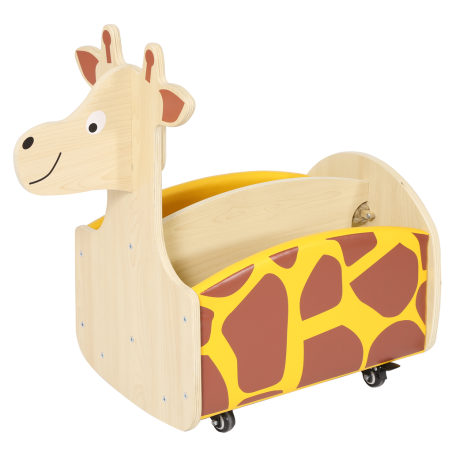La Libreria in Legno con Ruote a Forma di Giraffa per Bambini di Wisdom