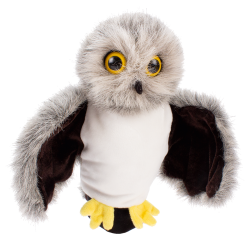 Il gufo marionetta in morbido peluche Il gufo marionetta in morbido peluche