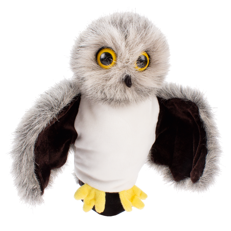 Il gufo marionetta in morbido peluche